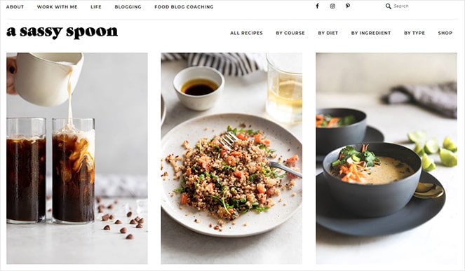 Sassy Spoon food blog monetization example