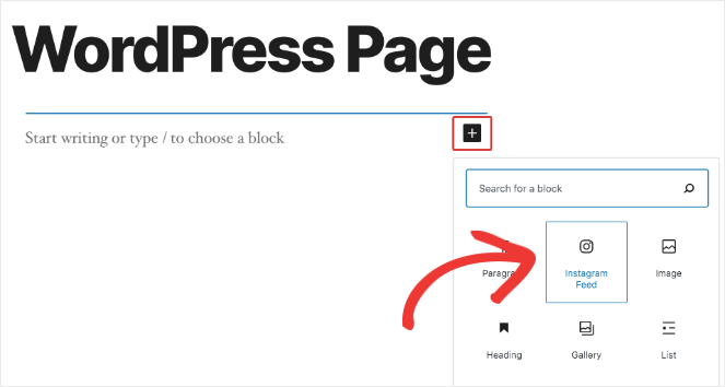 You can add an Instagram feed widget to the page using the block editor. This will embed the hashtag feed. 