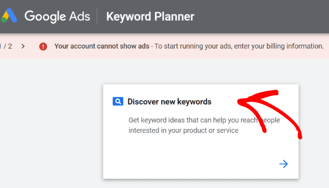 google keyword planner