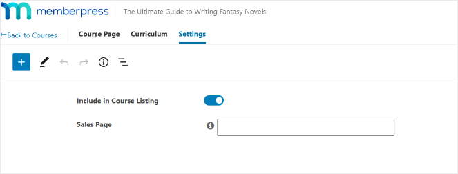 course-listing-settings