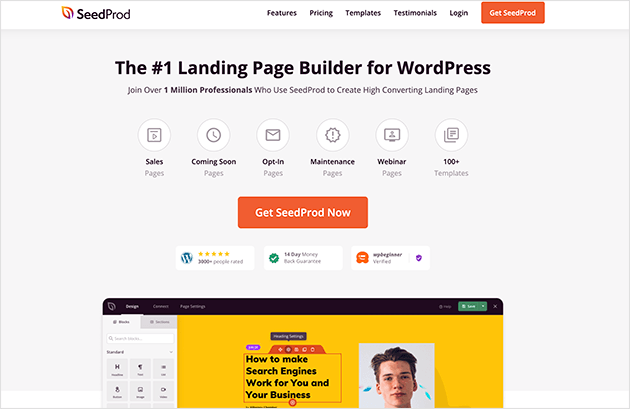 seedprod landing page builder